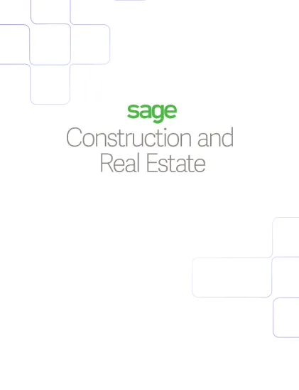 The Sage logo in green, with the text "Construction and Real Estate" written below it on a white background.